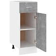 VIDAXL - vidaXL Armoire de plancher à tiroir "Lyon" Gris béton 30x46x81,5 cm - vignette