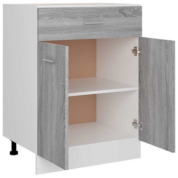 VIDAXL - vidaXL Armoire de plancher à tiroir "Lyon" Sonoma gris 60x46x81,5 cm - large