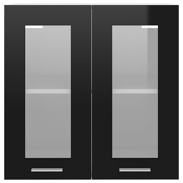 VIDAXL - vidaXL Armoire en verre suspendue "Lyon" Noir 60x31x60 cm - large