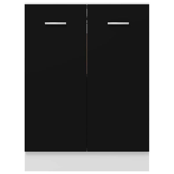 VIDAXL - vidaXL Armoire de plancher "Lyon" Noir Bois d'ingénierie - large