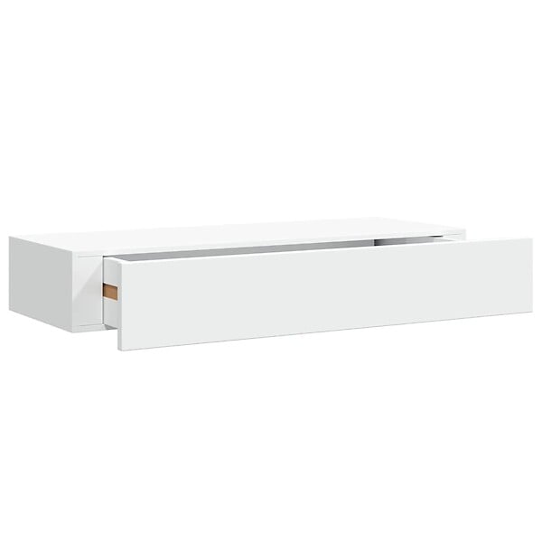 VIDAXL - vidaXL 2x Etagères à Tiroirs Murales Armoires Flottantes Etagères Suspendues Supports Muraux Salon Salle de Séjour Maison Blanc 60x23,5x10 cm MDF - large