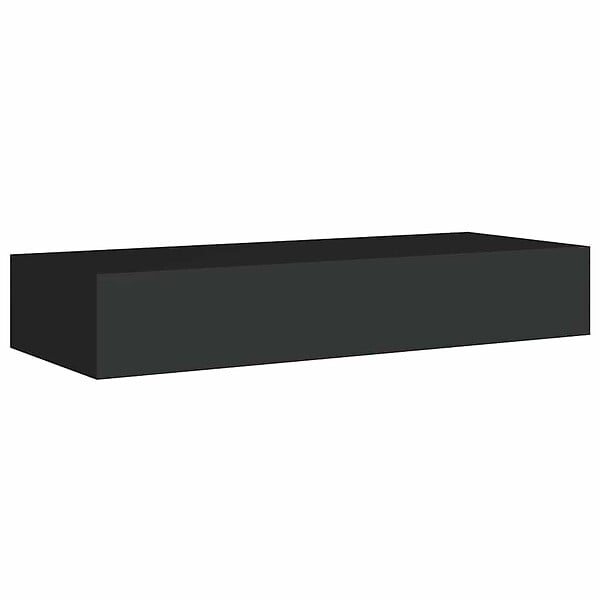 VIDAXL - vidaXL 2x Etagères à Tiroirs Murales Etagères Flottantes Suspendues Supports Muraux Salon Salle de Séjour Maison Intérieur Noir 60x23,5x10 cm MDF - large