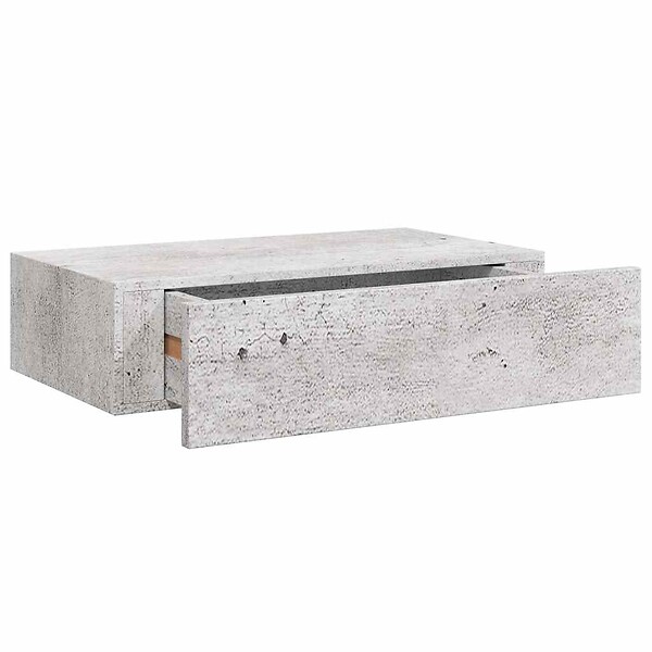 VIDAXL - vidaXL 2x Etagères à Tiroir Murales Armoires Flottantes Etagères Suspendues Supports Muraux Salon Salle de Séjour Gris Béton 40x23,5x10 cm MDF - large