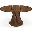 ID MARKET - Table à manger extensible ronde JASMINE 4-8 personnes pied central noyer 110-150 cm - vignette