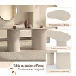 ID MARKET - Table à manger ovale organique ORPHEA 8 personnes 2 pieds cylindriques beige 200 cm - vignette