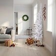 VIDAXL - vidaXL Sapin de Noël artificiel moitié avec support blanc 180 cm PVC - vignette