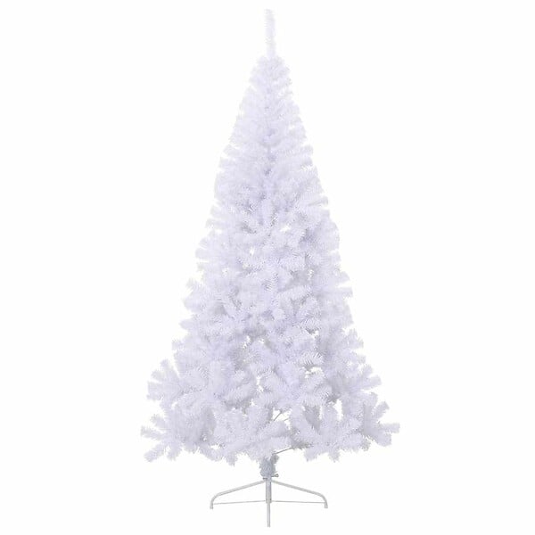 VIDAXL - vidaXL Sapin de Noël artificiel moitié avec support blanc 180 cm PVC - large