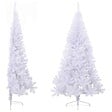 VIDAXL - vidaXL Sapin de Noël artificiel moitié avec support blanc 180 cm PVC - vignette