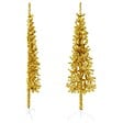 VIDAXL - vidaXL Demi sapin de Noël artificiel mince avec support Doré 150 cm - vignette