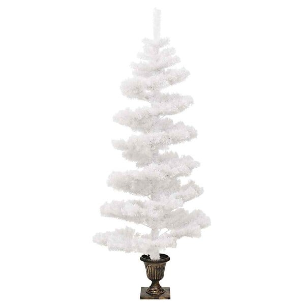 VIDAXL - vidaXL Arbre de Noël hélicoïdal pré-éclairé avec pot blanc 120 cm PVC - large