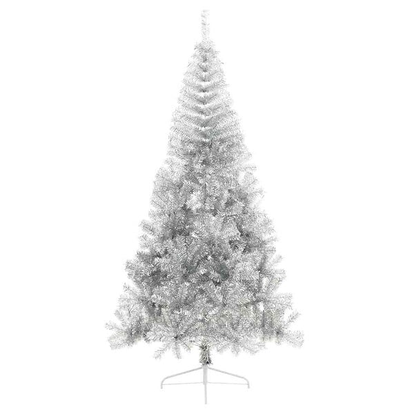 VIDAXL - vidaXL Demi sapin de Noël artificiel avec support argenté 240 cm PET - large