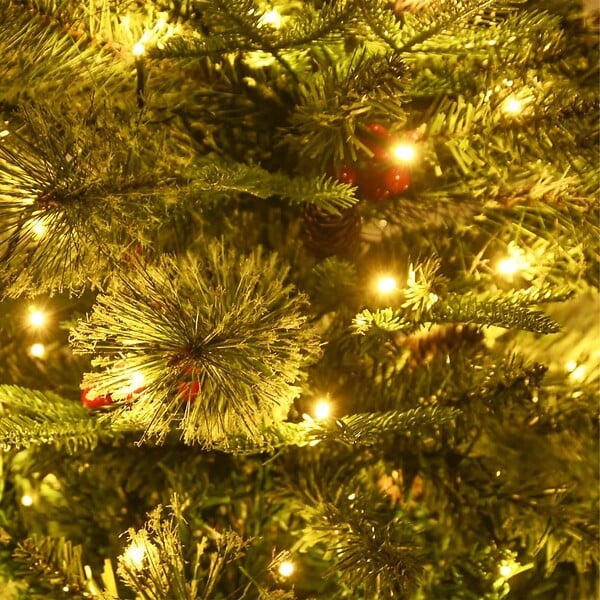 VIDAXL - vidaXL Sapin de Noël pré-éclairé et pommes de pin vert 120cm PVC et PE - large