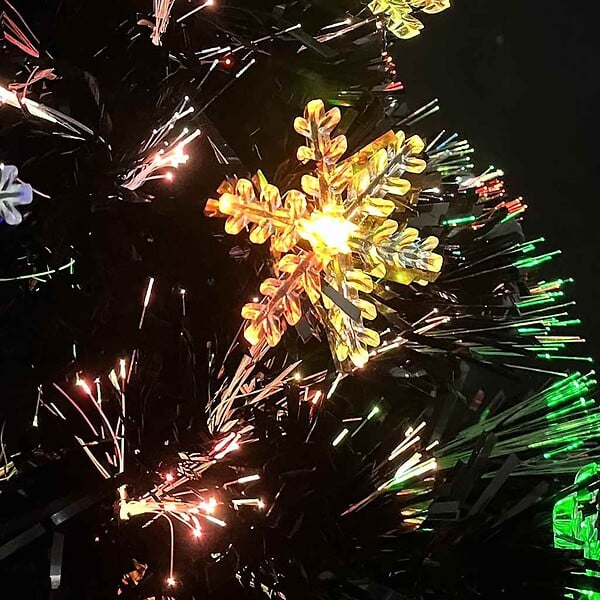 VIDAXL - vidaXL Sapin de Noël et flocons de neige LED Noir 64 cm Fibre optique - large