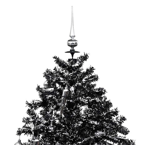 VIDAXL - vidaXL Arbre de Noël neigeux avec base de parapluie Noir 140 cm PVC - large