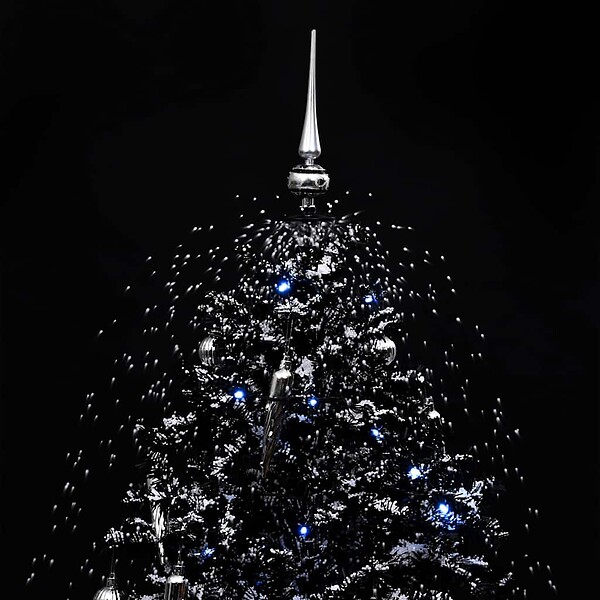 VIDAXL - vidaXL Arbre de Noël neigeux avec base de parapluie Noir 190 cm PVC - large
