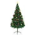 VIDAXL - vidaXL Arbre de Noël artificiel pré-éclairé avec boules vert 210 cm - vignette