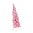 VIDAXL - vidaXL Demi sapin de Noël artificiel avec support Rose 240 cm PVC - vignette