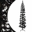 VIDAXL - vidaXL Demi sapin de Noël artificiel mince avec support Noir 180 cm - vignette