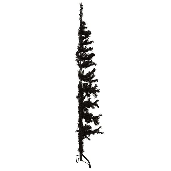 VIDAXL - vidaXL Demi sapin de Noël artificiel mince avec support Noir 150 cm - large