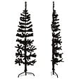VIDAXL - vidaXL Demi sapin de Noël artificiel mince avec support Noir 150 cm - vignette