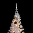VIDAXL - vidaXL Arbre de Noël artificiel pré-éclairé avec boules blanc 180 cm - vignette