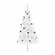 VIDAXL - vidaXL Arbre de Noël artificiel pré-éclairé avec boules blanc 180 cm - vignette