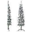 VIDAXL - vidaXL Demi sapin de Noël artificiel mince avec neige floquée 150 cm - vignette