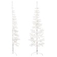 VIDAXL - vidaXL Demi sapin de Noël artificiel mince avec support Blanc 180 cm - vignette