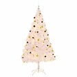 VIDAXL - vidaXL Arbre de Noël artificiel pré-éclairé avec boules blanc 210 cm - vignette