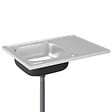 VIDAXL - vidaXL Jeu d'évier de cuisine et égouttoir argenté 800x600x155 mm inox - vignette