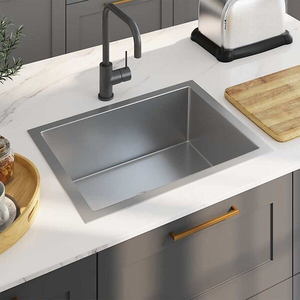 VIDAXL - vidaXL Évier de cuisine fait à la main Acier inoxydable - large
