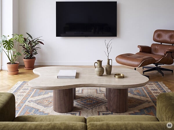 HABITAT ET JARDIN - Table basse en bois design "Lya" - 120 cm - Marron - large