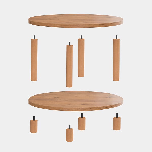 HABITAT ET JARDIN - Table basse ronde en bois "Roby" - 70 x 70 x 43 cm - Marron - large