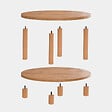 HABITAT ET JARDIN - Table basse ronde en bois "Roby" - 70 x 70 x 43 cm - Marron - vignette