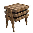HABITAT ET JARDIN - Lot de 3 tables gigognes en bois "Roma" - 54 x 40 x 64 cm - Marron - vignette