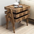 HABITAT ET JARDIN - Lot de 3 tables gigognes en bois "Roma" - 54 x 40 x 64 cm - Marron - vignette