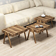 HABITAT ET JARDIN - Lot de 3 tables gigognes en bois "Roma" - 54 x 40 x 64 cm - Marron - vignette
