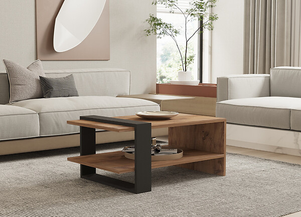 HABITAT ET JARDIN - Table basse en bois "Ova" - 80 x 55 x 35 cm - Marron - large