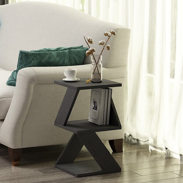 HABITAT ET JARDIN - Table d'appoint en bois "Albeni" - 30 x 30 x 54 cm - Noir - large