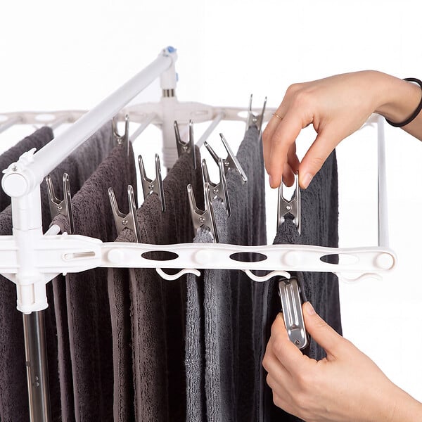 ID MARKET - 120 pinces à linge inox, pinces incassables, inusables, ne rouillent pas - large