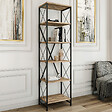 HABITAT ET JARDIN - Bibliothèque en bois "Suadiye" - 50 x 30 x 180 cm - Marron - vignette
