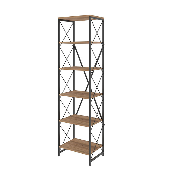HABITAT ET JARDIN - Bibliothèque en bois "Suadiye" - 50 x 30 x 180 cm - Marron - large