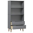 VIDAXL - vidaXL Bibliothèque MOLDE Gris 85x35x170,5 cm Bois massif de pin - vignette