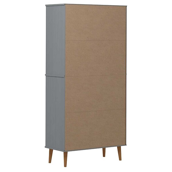 VIDAXL - vidaXL Bibliothèque MOLDE Gris 85x35x170,5 cm Bois massif de pin - large