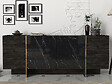 HABITAT ET JARDIN - Buffet en bois "Veyron" - 180 x 46 x 75 cm - Noir - vignette