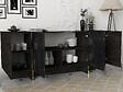 HABITAT ET JARDIN - Buffet en bois "Veyron" - 180 x 46 x 75 cm - Noir - vignette