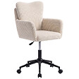ID MARKET - Chaise de bureau ZACK en velours côtelé beige avec coussin pivotante et hauteur réglable à roulettes - vignette