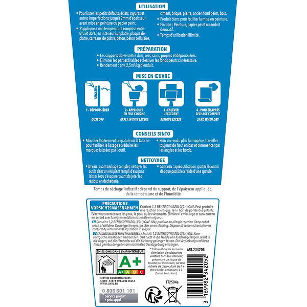 SINTO - Enduit de lissage sinto tube 330 g - large