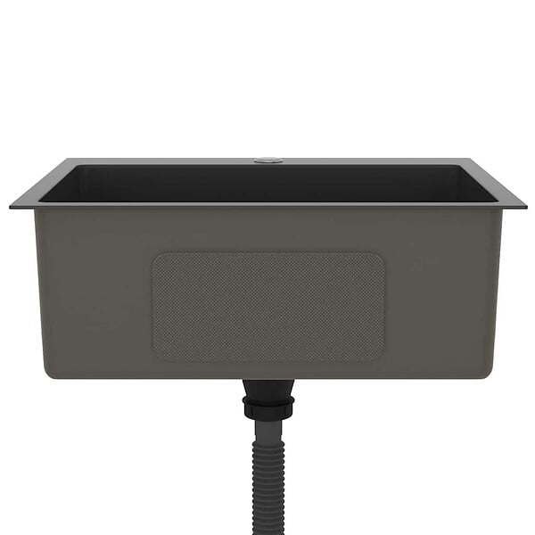 VIDAXL - vidaXL Évier de cuisine fait main Noir Acier inoxydable - large