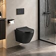 STANO - Cuvette WC suspendu CARCEO noir mat - sans bride et avec frein de chute - vignette